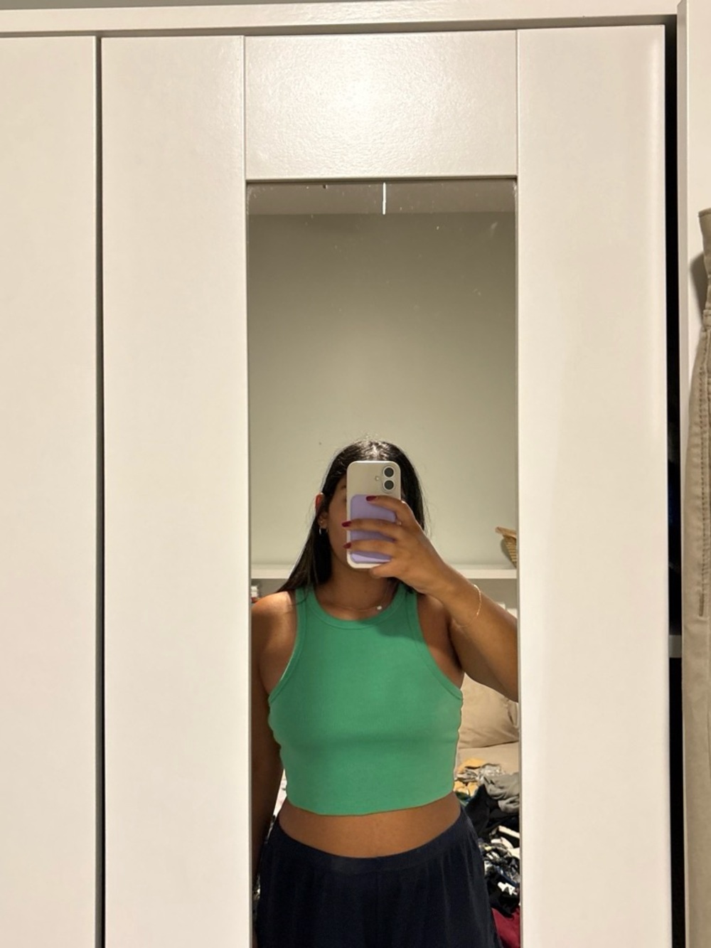 Signature8 Kelly Green Ribbed Crop Tank